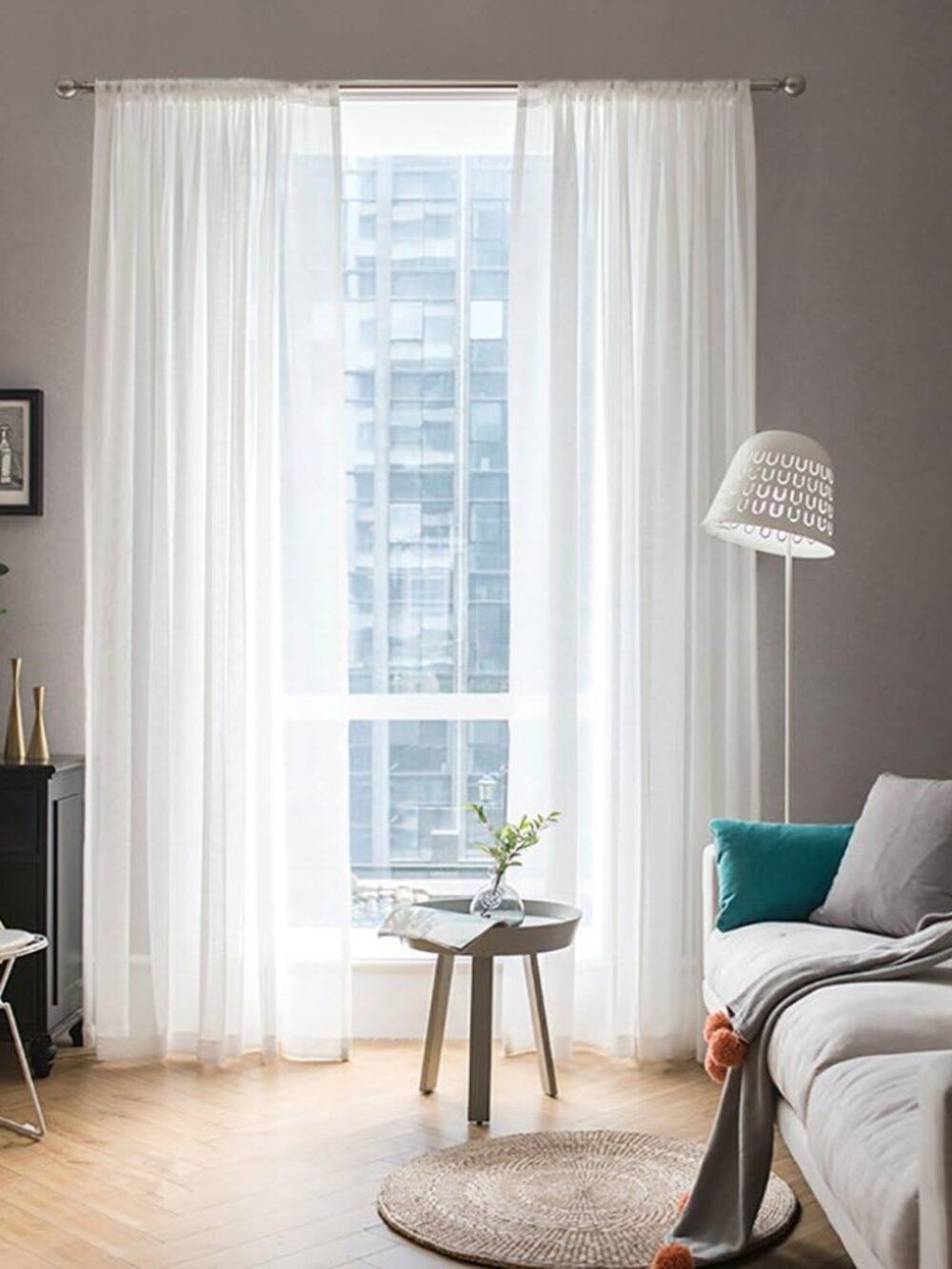 White Sheer Curtains 90 Inches Long, 54 X 90 Inches, 2 Panels